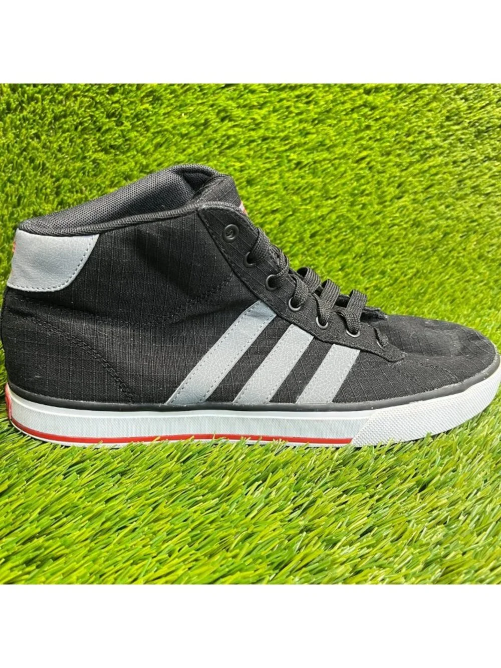 Adidas NEO Daily Vulc Mid Mens Size 10 Black Gray White Athletic Shoes Sneakers